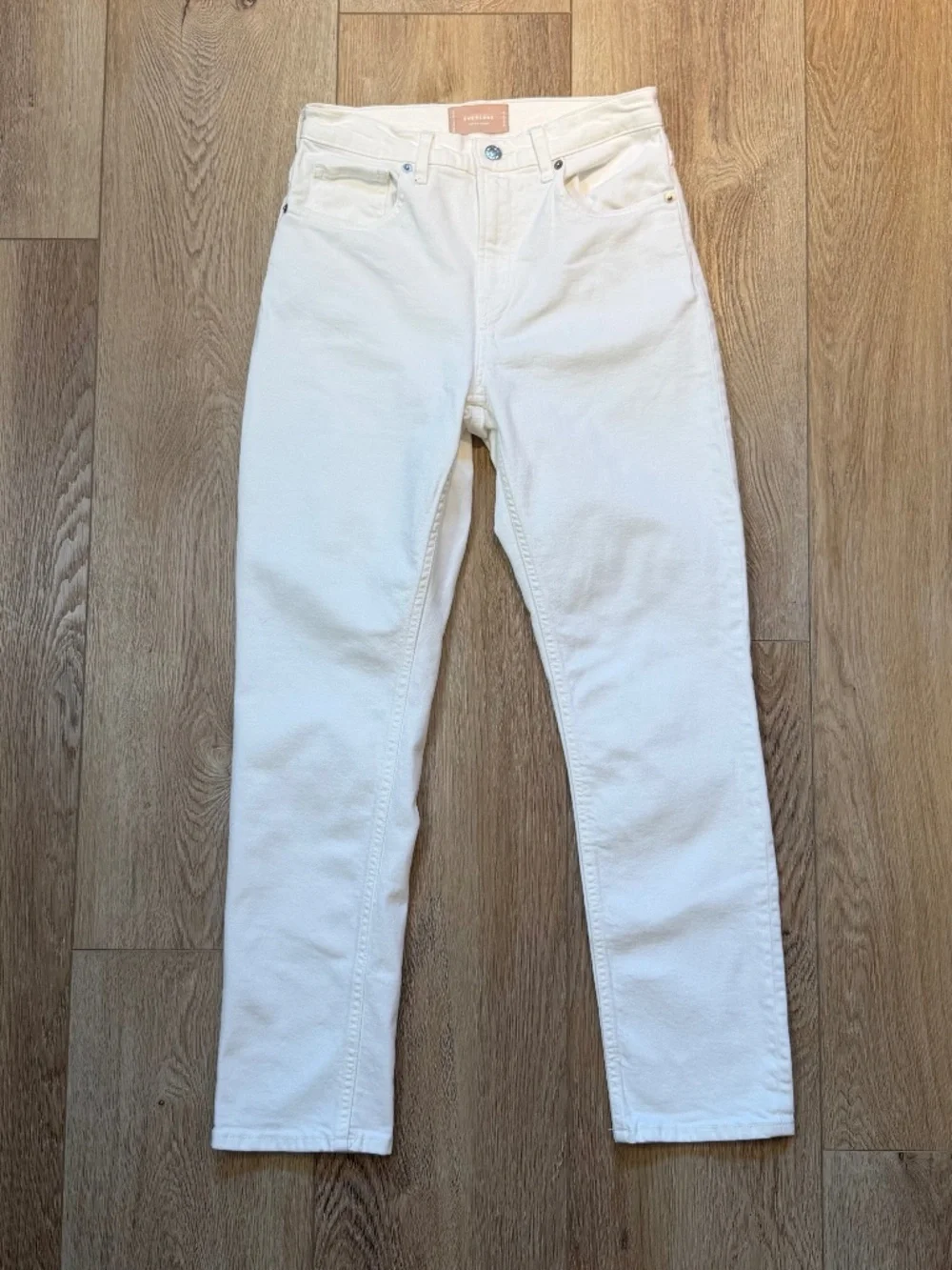 Everlane High Rise Straight Leg Jeans Ecru 27 Reg EUC